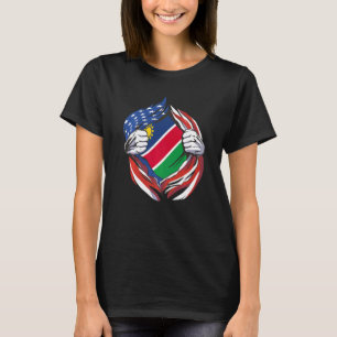 Namibische vlag Amerikaanse trots op mijn Namibisc T-shirt