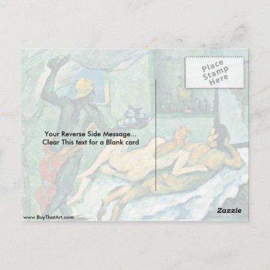 namiddag in Napels door Paul Cezanne Briefkaart (Achterkant)