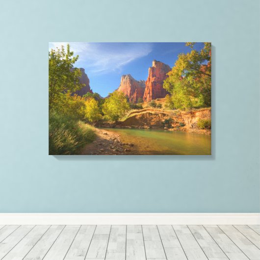 namiddag in Zion National Park Canvas Afdruk (Insitu (Houten vloer))