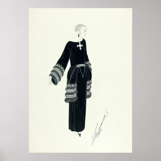  namiddag van de dress Art Deco Tekening van de er Poster (Voorkant)
