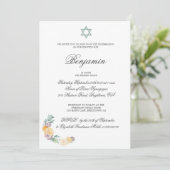 Naming Ceremony Hebrew Baby Boy Uitnodiging (Staand voorkant)