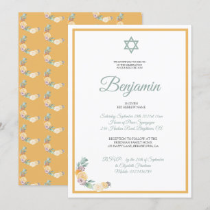 Naming Ceremony Jwish Baby Invitation Kaart