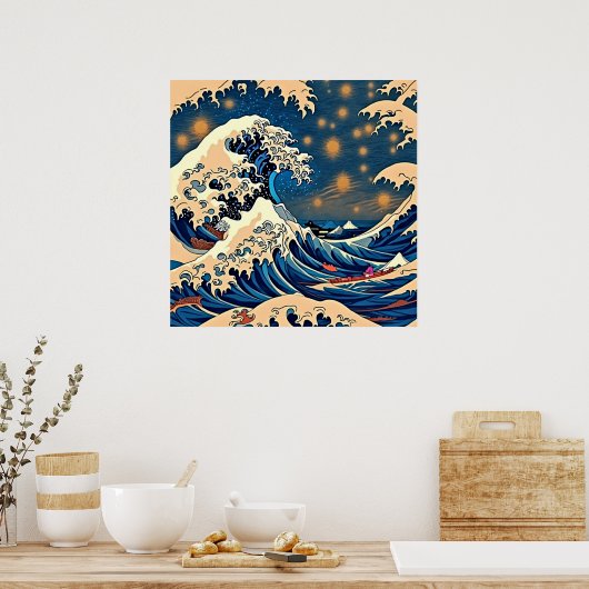 Nami's  Wave: Retro Elegance Poster (Keuken)