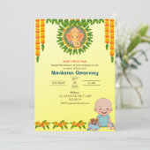 Namkaran Naming Ceremony Gouden Elementen Kaart (Staand voorkant)