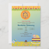 Namkaran Naming Ceremony Gouden Elementen Kaart (Voorkant)