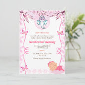 Namkaran Naming Ceremony Gouden Elementen Kaart (Staand voorkant)