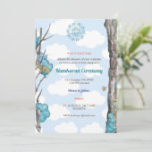 Namkaran Naming Ceremony Gouden Elementen Kaart (Staand voorkant)