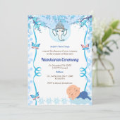 Namkaran Naming Ceremony Gouden Elementen Kaart (Staand voorkant)