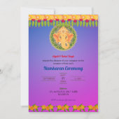 Namkaran Naming Ceremony Gouden Elementen Kaart (Voorkant)