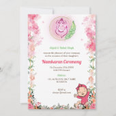 Namkaran Naming Ceremony Gouden Elementen Kaart (Voorkant)