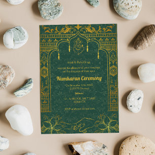 Namkaran Naming Ceremony Gouden Elementen Kaart