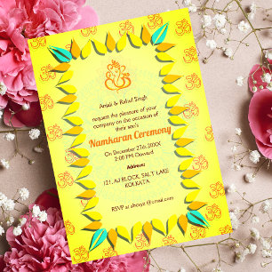 Namkaran Naming Ceremony Gouden Elementen Kaart