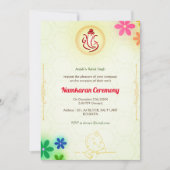 Namkaran Naming Ceremony Gouden Elementen Kaart (Voorkant)