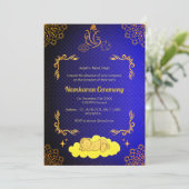 Namkaran Naming Ceremony Gouden Elementen Kaart (Staand voorkant)