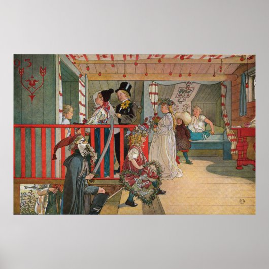 Namnsdag på härbret, Carl Larsson Poster (Voorkant)