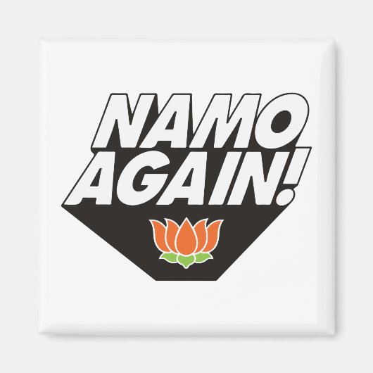 Namo opnieuw Modiji 2019 Narendra Modi BJP Lotus T Magneet (Voorkant)