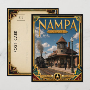 Nampa Idaho Vintage Art Deco Gouden Tijdperk Briefkaart