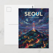 Namsan berg Zuid-Korea Briefkaart (Voorkant / Achterkant)