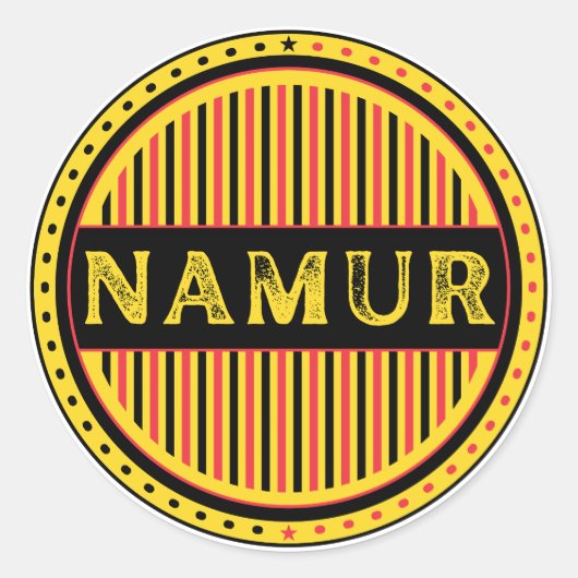 Namur City Pride Emblem – Belgian Identity Ronde Sticker (Voorkant)