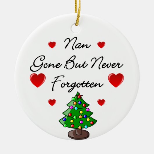 Nan Ceramic Memorial Kerstmis Ornament (Voorkant)