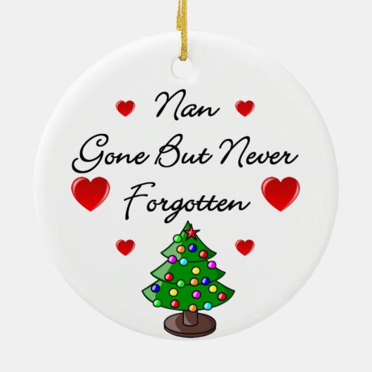 Nan Ceramic Memorial Kerstmis Ornament (Achterkant)