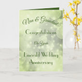 Nan & Grandad Emerald Jubileum Wenskaart. Kaart (Gele Bloem)