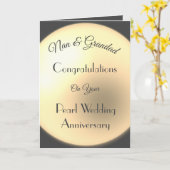 Nan & Grandad Pearl Jubileum Groet Kaart (Gele Bloem)