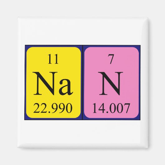 Nan Periodic Table naam magneet (Voorkant)