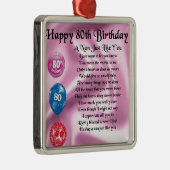 Nan Poem - 80th Birthday Metalen Ornament (Rechts)