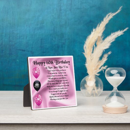 Nan Poem Plaque - 60th Birthday Fotoplaat (Insitu)