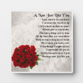 Nan Poem Plaque - Red Rose Design Fotoplaat (Voorkant)