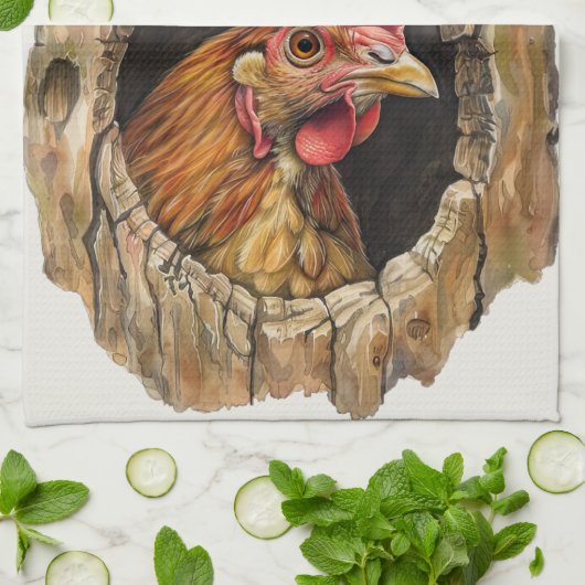 Nan & Pop's Farmhouse Cute Country Farm Chicken Theedoek (Gevouwen)