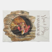 Nan & Pop's Farmhouse Cute Country Farm Chicken Theedoek (Horizontaal)