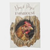 Nan & Pop's Farmhouse Cute Country Farm Chicken Theedoek (Verticaal)