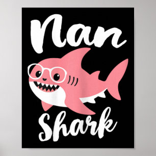 Nan Shark Moederdag Grandma Funny Poster