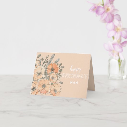 Nan verjaardagskaart - Gelukkige verjaardag Nan Kaart (Orchidee)