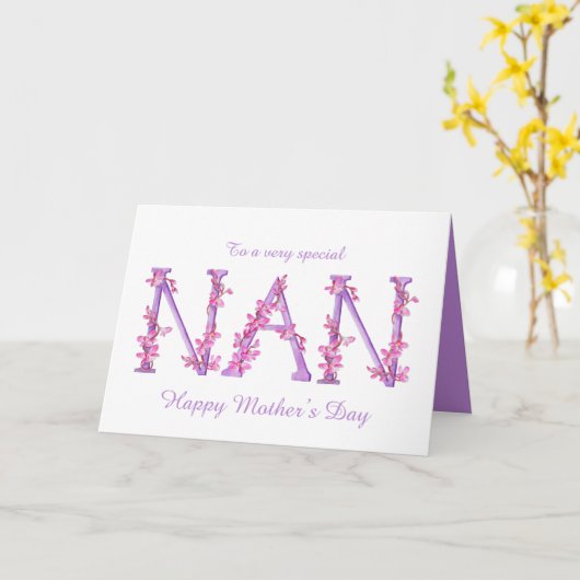 Nan waterverf Orchid aangepaste Moederdag Kaart (Gele Bloem)