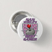 Nan World's beste gamer retro logo Ronde Button 3,2 Cm (Voorkant /achterkant)