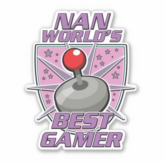 Nan World's beste gamer retro logo Sticker (Voorkant)
