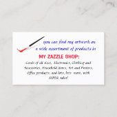 NAN WRIGHT visitekaartje voor mijn online Zazzle s (Achterkant)