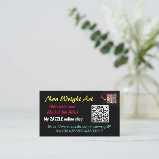 NAN WRIGHT visitekaartje voor mijn online Zazzle s (Staand voorkant)