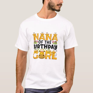 Nana 1e Verjaardag Meisje Giraffe Theme Party Zoo  T-shirt
