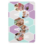 Nana 5 Foto Collage 4 Letter  Honeycomb Magneet (Verticaal)