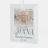Nana Aandenken Foto Herinnering Glas Ornament (Voorkant links)