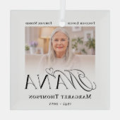 Nana Aandenken Foto Herinnering Glas Ornament (Achterkant)