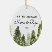 Nana and Papa Ons eerste kerstfeest als grootouder Keramisch Ornament (Rechts)