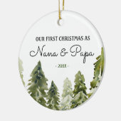 Nana and Papa Ons eerste kerstfeest als grootouder Keramisch Ornament (Links)