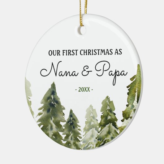 Nana and Papa Ons eerste kerstfeest als grootouder Keramisch Ornament (Links)