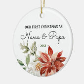Nana and Papa Ons eerste kerstfeest als grootouder Keramisch Ornament (Links)