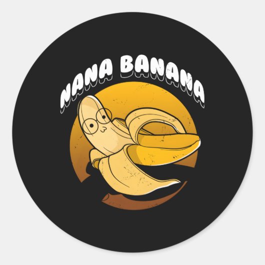 Nana Banana Ronde Sticker (Voorkant)